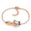 April Birthstone Crystal Fish Gold Plated Ankle Bracelet