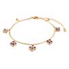 Bracelets - Gold Plated With February Birthstone Flower Ankle Bracelet