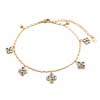 Golden Chain With April Birthstone Clear Crystal Flower Hotwife Anklets Br...