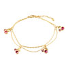 Double Golden Chain With October Birthstone Rose Crystal Flower Hotwife Anklets Bracelet