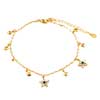 Bracelets - Gold Plated With April Birthstone Star Ankle Bracelet
