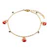Bracelets - Gold Plated With Red Teapot Ankle Bracelet