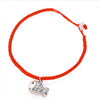 Red Cotton Chain Dangle Rose Gold Fish With Colorful Austrian Crystal Char...