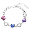  Silver  Tone Chain With  Rose  And Light Sapphire And Tanzanite  ... 