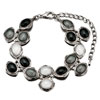 Black White And Gray Oval Stone Bracelet