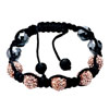 Five Yellow Disco Ball Rhinestone Adjustable Shamballa Bracelet Bead Brace...