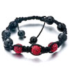 Triple Red Disco Ball Rhinestone Adjustable Shamballa Bracelet Bead Bracel...