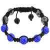 Five Sapphire Ball Rhinestone Adjustable Shamballa Bracelet Bead Bracelets