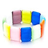Rectangular Colorful Cats Eye Bracelet