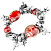 Bracelets - Red Ball With Starfish And Dragonflies Bracelet Charm Dangle