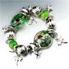 Bracelets - Green Ball With Starfish And Dragonflies Bracelet Charm Dangle