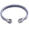 Crystal Square Head 925 Sterling Silver Bracelet