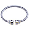 Heart Crystal Head 925 Sterling Silver Bracelet
