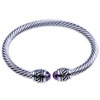 Ruby Crystal Head 925 Sterling Silver Bracelet