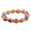 Orange Evil Eye Moran Glass  Beaded  Bracelet