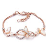 Butterflies With Shell And Clear Rhinestone Crystal Bracelet