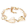 Alternate Gold Heart And Heart With Shell Bracelet