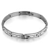Silver Tone Chained Rectangles With Leaves Bracelet
