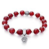 Beautiful Alternate Red Agate And Little Bead Dangle Bumpy Bead Bracelet