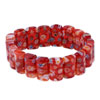 Red Murano Glass With White Flower Bracelet