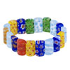 Multi Color Murano Glass With White And Red Flower Bracelet