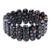Fancy Flower Black Murano Glass Bracelet