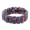 Fancy Flower Red Rectangle Murano Glass Bracelet