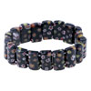 Fancy Flower Black Rectangle Murano Glass Bracelet