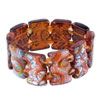 Flower Pattern Red Murano Glass Bracelet