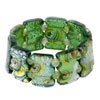 Peacock Pattern Green Murano Glass Bracelet