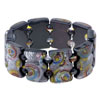 Rainbow Pattern Black Murano Glass Bracelet