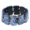 Blue Circle Pattern Black Murano Glass Bracelet