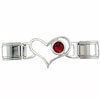 Id Heart Link July Ruby Color Birthstone Italian Charm