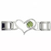 Id Heart  Link  August Peridot Color Birthstone  Italian   Charm 