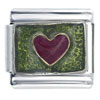 Gold Plated Heart Green Italian Charm