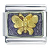 Butterfly On Purple Italian Charm