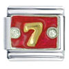 Number 7 Red Italian Charm