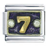 Number 7 Purple Italian Charm