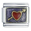  Heart  On  Purple  Italian Charm