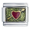 Heart On Green Italian Charm