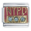 Nypd Police Pink Italian Charm