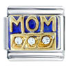 Studded Blue Mom Italian Charm