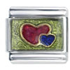  Hearts  Green Italian Charm