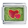 Hearts Light Green Italian Charm