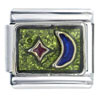 Star Moon Green Italian Charm