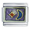 Star Moon Purple Italian Charm
