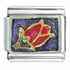 Hand Painted Rose Red Italian Charm