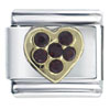 January Garnet Color Birthstone Heart Italian Charm