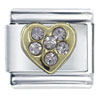October Pink Tourmaline Color Birthstone Heart Italian Charm