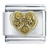 November Topaz Color Birthstone Heart Italian Charm
